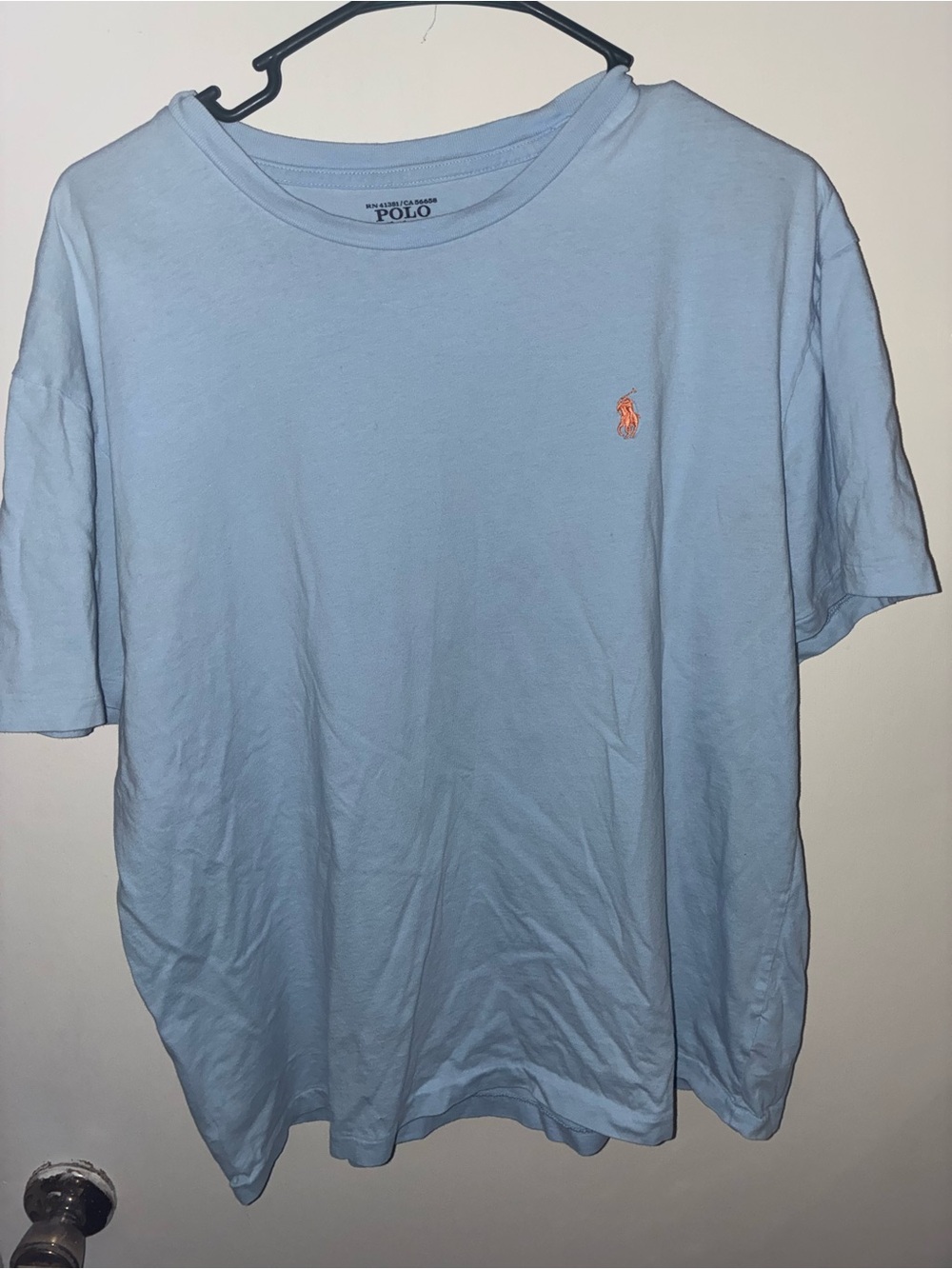 Polo by Ralph Lauren Light Blue Crew Neck Tee with Orange Pony